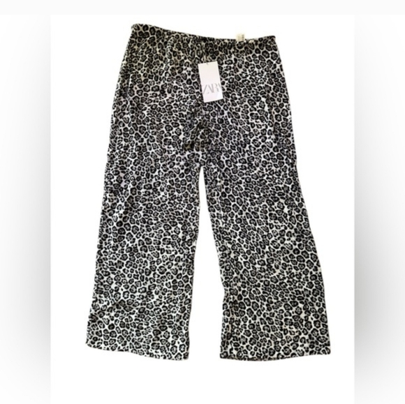 Zara Pants - Zara Black and White Animal Print Trousers